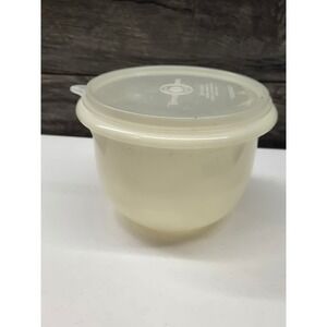 Vintage Tupperware Wonderlier Bowl Sheer White Cream 270-9 With Lid 227-16